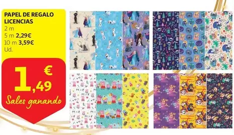 Oferta de Papel De Regalo Licencias por 1,49€ en Alcampo