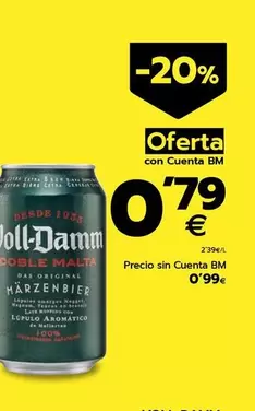 Oferta de Voll-Damm - Cerveza por 0,99€ en BM Supermercados