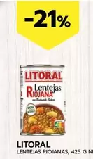 Oferta de Litoral - Lentejas Riojanas por 2,15€ en BM Supermercados