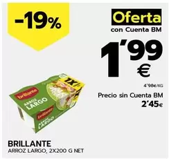 Oferta de Brillante - Arroz Largo por 2,45€ en BM Supermercados