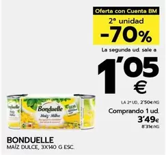 Oferta de Bonduelle - Maíz Dulce por 3,49€ en BM Supermercados