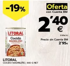 Oferta de Litoral - Cocido Madrileno por 2,95€ en BM Supermercados