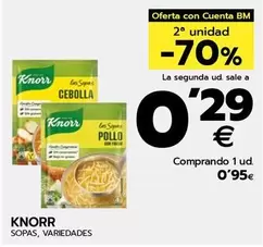 Oferta de Knorr - Sopas, Variedades por 0,95€ en BM Supermercados