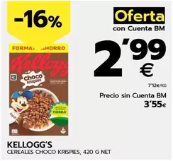 Oferta de Kellogg's - Cereales Choco Krispies por 3,55€ en BM Supermercados