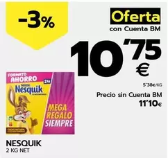 Oferta de Nesquik - 2 Kg Net por 11,1€ en BM Supermercados