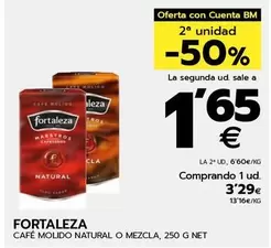 Oferta de Fortaleza - Café Molido Natural O Mezcla por 3,29€ en BM Supermercados