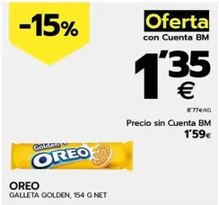 Oferta de Oreo - Galleta Golden por 1,59€ en BM Supermercados