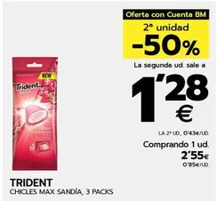 Oferta de Trident - Chicles Max Sandia por 2,55€ en BM Supermercados