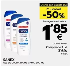 Oferta de Sanex - Gel De Ducha Biome Gama por 3,69€ en BM Supermercados