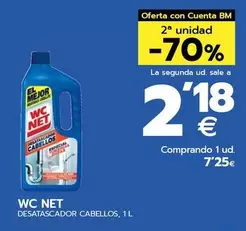 Oferta de WC Net - Desatascador Cabellos por 7,25€ en BM Supermercados