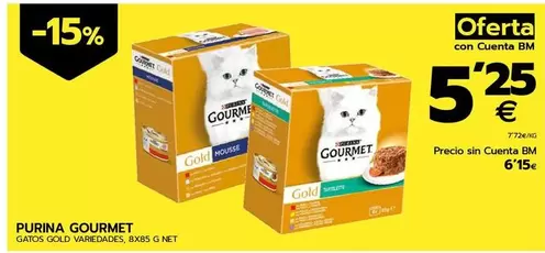 Oferta de Purina - Gourmet Gatos Gold  por 6,15€ en BM Supermercados