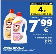 Oferta de Omino Bianco - Detergente Líquido Gama por 9,99€ en BM Supermercados