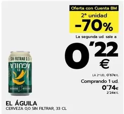 Oferta de Bm - Cerveza 0,0 Sin Filtrar por 0,74€ en BM Supermercados