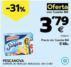 Oferta de Pescanova - Surfers De Merluza Rebozada por 5,46€ en BM Supermercados