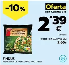 Oferta de Findus - Menestra De Verduras por 2,65€ en BM Supermercados