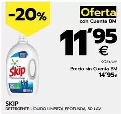 Oferta de Skip - Detergente Liquido Limpieza Profunda por 14,95€ en BM Supermercados