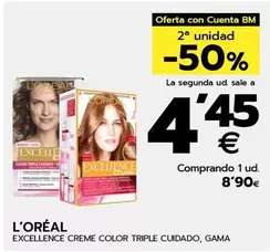 Oferta de L'Oréal - Excellence Creme Color Triple Cuidado, Gama por 8,9€ en BM Supermercados