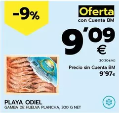 Oferta de Playa Odiel - Gamba De Huelva Plancha por 9,97€ en BM Supermercados