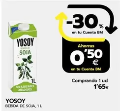 Oferta de YoSoy - Bebida De Soja por 1,65€ en BM Supermercados