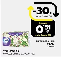 Oferta de Colhogar - Panuelos Style 3 Capas por 1,69€ en BM Supermercados