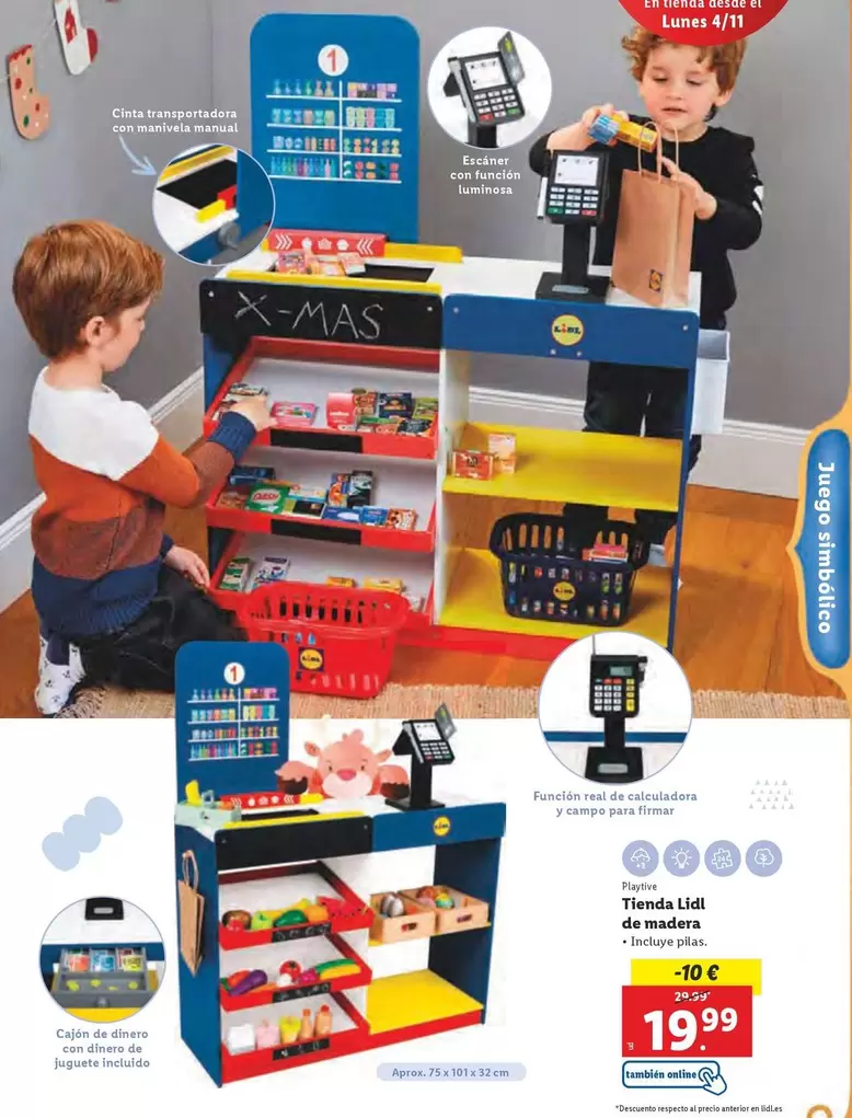 Oferta de Playtive - Tienda  Lidl De Madera por 19,99€ en Lidl