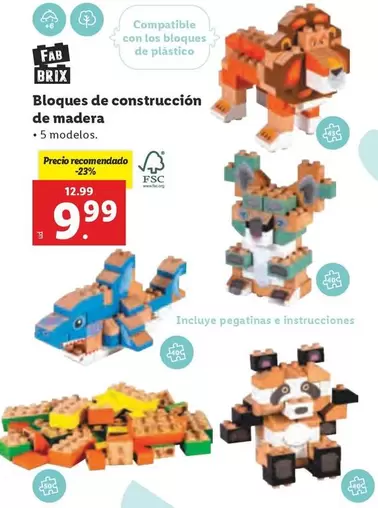 Oferta de Fab Brix - Bloques De Construccion De Madera por 9,99€ en Lidl