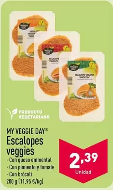 Oferta de My Vegge Day - Escalopes Veggies por 2,39€ en ALDI