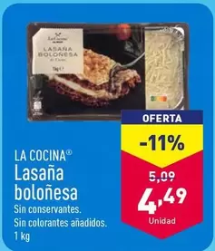 Oferta de La Cocina - Lasana Bolonesa por 4,49€ en ALDI