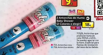 Oferta de 2 Antorchas De Humo Baby Shower por 18€ en Petardos CM