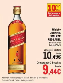 Oferta de Johnnie Walker - Whisky Red Label por 10,49€ en Makro