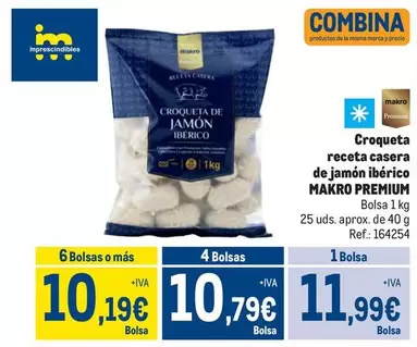 Oferta de Makro - Croqueta Receta Casera De Jamon Iberico por 11,99€ en Makro