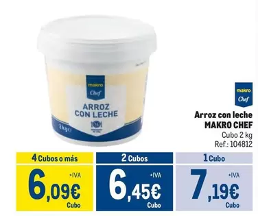 Oferta de Makro - Chef Arroz Con Leche por 7,19€ en Makro