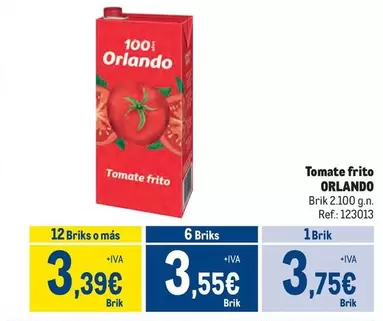 Oferta de Orlando - Tomate Frito por 3,75€ en Makro