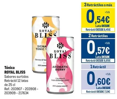 Oferta de Royal -  Bliss - Tonica por 0,6€ en Makro