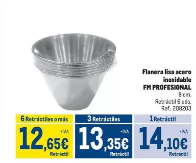 Oferta de Fm -  Profesional - Flanera Lisa Acero Inoxidable por 14,1€ en Makro