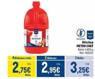 Oferta de Chef - Metro  - Ketchup por 3,25€ en Makro