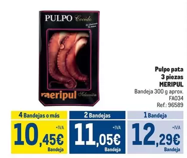 Oferta de Pulpo -  Pata 3 Piezas por 12,29€ en Makro