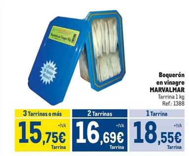 Oferta de Marvalmar - Boqueron En Vinagre por 18,55€ en Makro