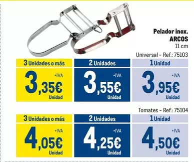 Oferta de Arcos - Pelador Inox por 4,5€ en Makro