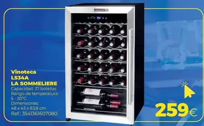 Oferta de La Sommeliere - Vineteca L34a por 259€ en Makro