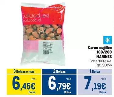 Oferta de Marines - Carne Mejillon 100/200 por 7,19€ en Makro