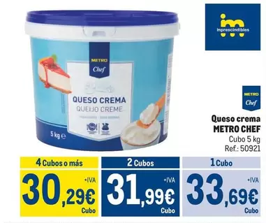 Oferta de Chef - Metro  - Queso Crema por 33,69€ en Makro