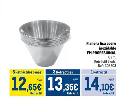 Oferta de Fm -  Profesional - Flanera Lisa Acero Inoxidable por 14,1€ en Makro