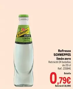 Oferta de Schweppes - Refresco Limon Zero por 0,79€ en Makro