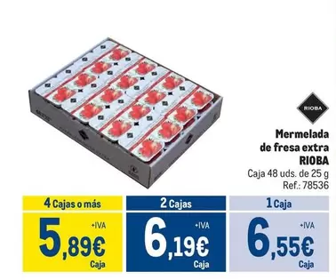 Oferta de Rioba - Mermelada De Fresa Extra por 6,55€ en Makro