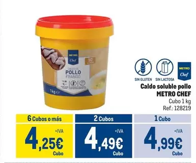 Oferta de Chef - Metro  - Caldo Soluble Pollo por 4,99€ en Makro