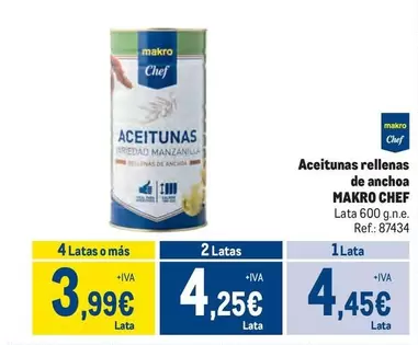 Oferta de Makro - Aceitunas Rellenas De Anchoa por 4,45€ en Makro