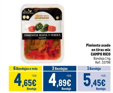 Oferta de Campo Rico - Pimiento Asado En Tiras Mix por 5,45€ en Makro