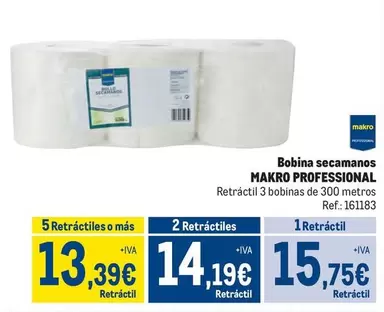 Oferta de Makro - Bobina Secamanos por 15,75€ en Makro