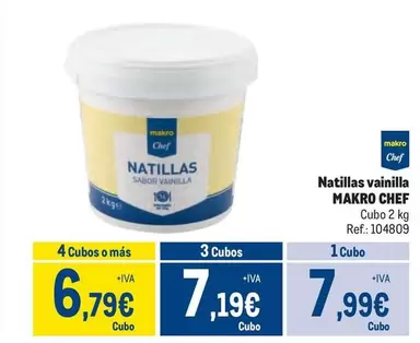 Oferta de Makro - Chef Natillas Vainilla por 7,99€ en Makro